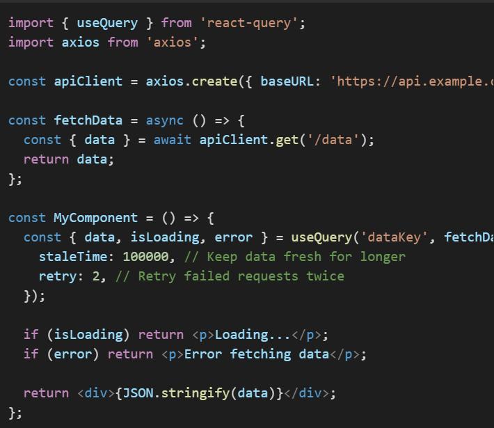 React Query features