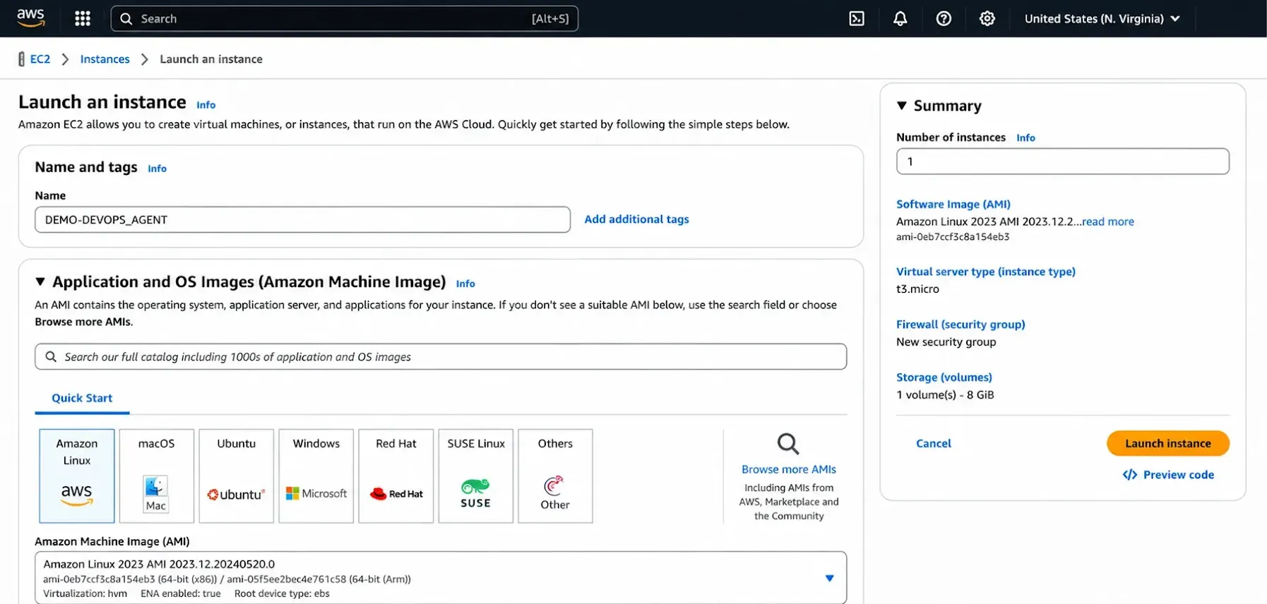EC2 test environment configuration